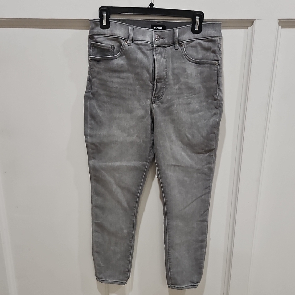 Express Skinny Jeans, Gray, Size 8 Short